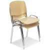 Scaun ISO birou crom lemn suprapus