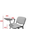 Scaun ISO crom stofa cu masuta dimensiuni